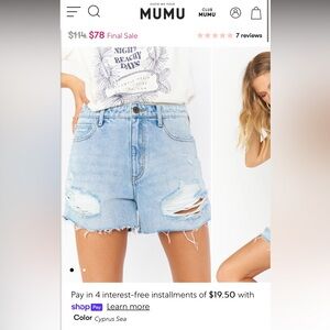 Show Me Your Mumu Phoenix Boyfriend Shorts - 28